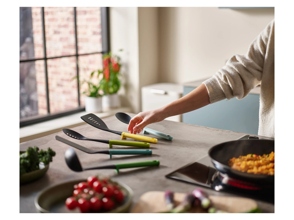JOSEPH JOSEPH Duo 5-teiliges Utensilienset mit integrierten Werkzeugablagen in Multicolour aus Nylon und Silikon - Bild 2