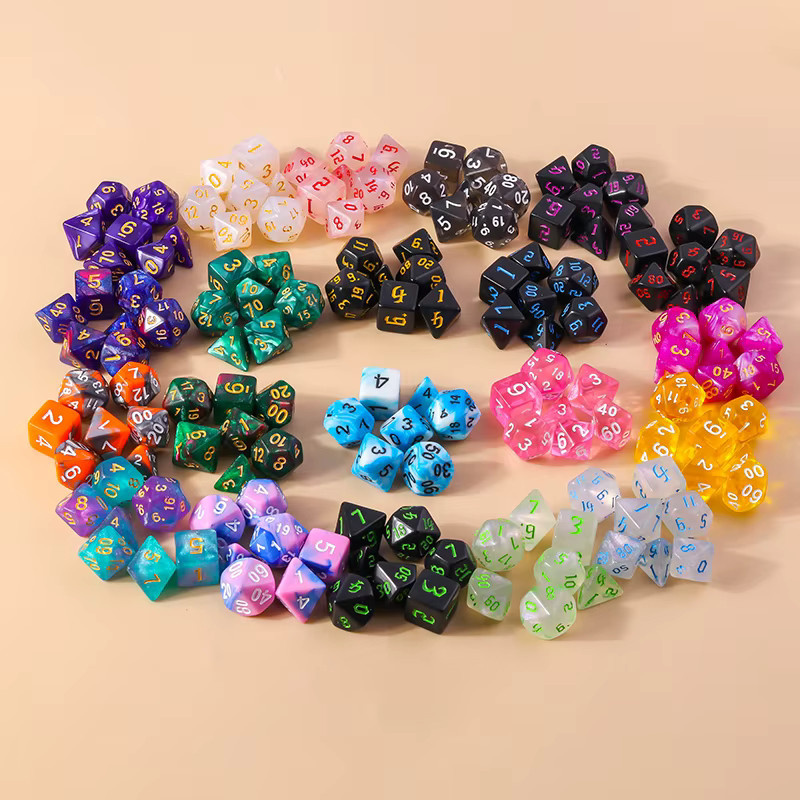 Leslie Gemischtes Buntes Acryl-Würfelset, 7-teiliges Set - Bild 2
