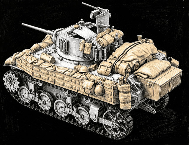 EVANOVM American M5A1 Stuart Light Tank Stockpile, Modellbausatz, 1/35, unlackiert - Bild 1