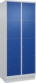 C+P Schließfachschrank Classic PLUS mit Sockel und 2 Abteilen, Farbe Grau und Enzianblau, B/T/H: 80 x 50 x 195 cm - Bild 1