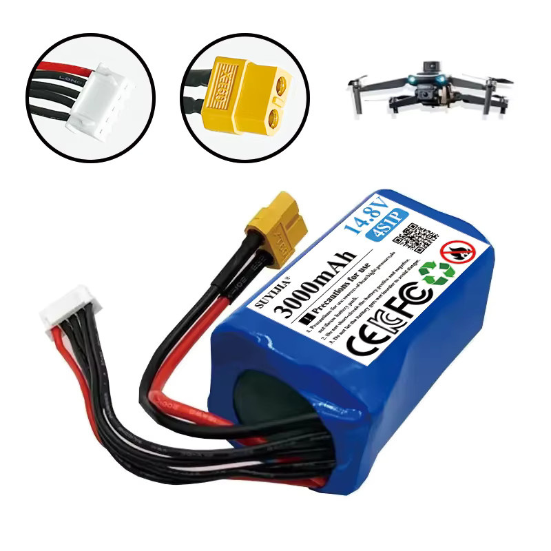 SUYIJIA Li-Ion Akku Pack 14,8 V 4S1P 3000 mAh Blau mit XT30 XT60 und XH2.54-5P Stecker für RC FPV Quadcopter Freestyle Longrange Drohnen - Bild 2