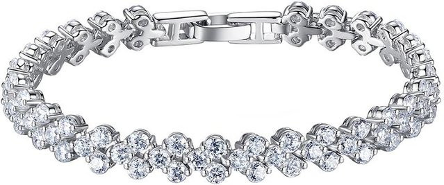 ANENJERY Armband, 925 Silber, Weiß, Zirkonia, Damen - Bild 1