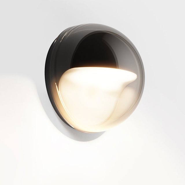IP44 Las.2 LED-Wandleuchte in Schwarz aus Aluminium und Glas für Garten und Terrasse, dimmbar, warmweiß - Bild 1