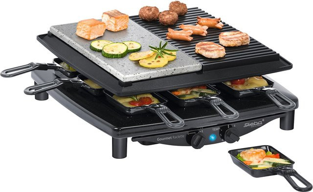 Steba Raclette RC 4 Plus in Schwarz mit Natursteinplatte und einstellbarem Thermostat - Bild 2