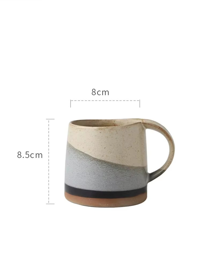 Japanische Retro Keramik-Kaffeetasse aus Steinzeug in Mehrfarbig für Tee und Milch - Bild 5