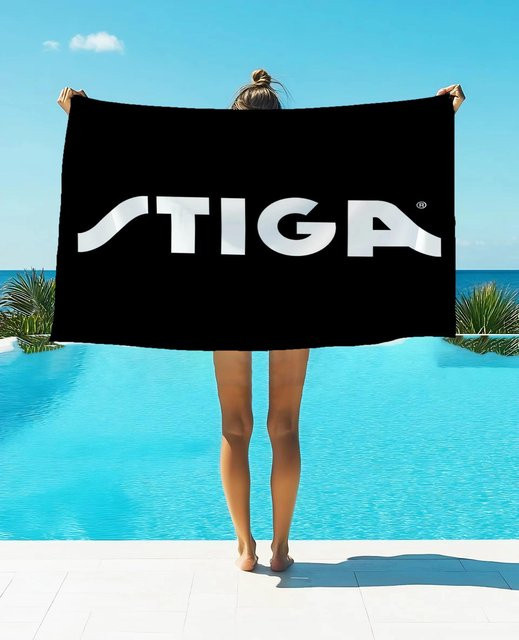 S-STIGA Strandtuch Logo Weiß, schnelltrocknend und saugfähig, B: 40 cm, H: 60 cm - Bild 1