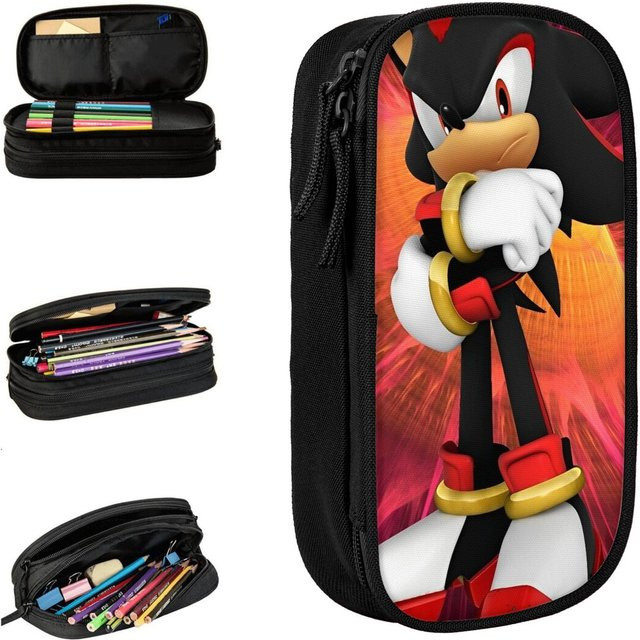 Shadow The Hedgehogs Federmäppchen als große Aufbewahrungstasche für Schulbedarf und Schreibwaren - Bild 1