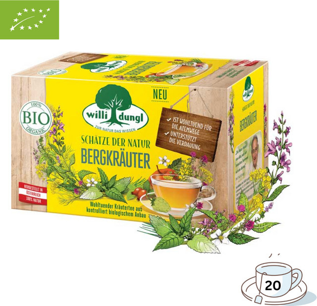 Willi Dungl Bio Bergkräuter, Kräutertee, 20 Teebeutel - Bild 1