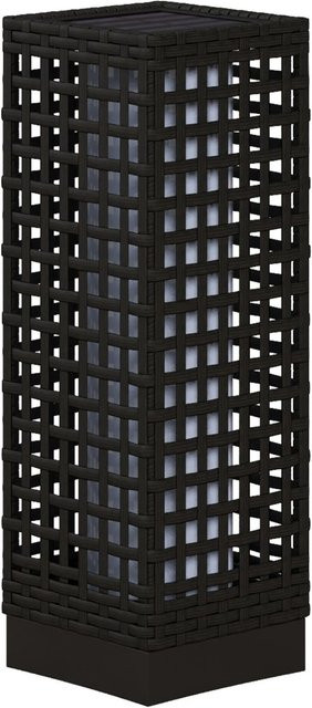 Furnicato Solar-Außenleuchte in Rattanoptik mit LED und Einschaltautomatik, Schwarz, B/T/H: 15,5 x 15,5 x 46 cm - Bild 1