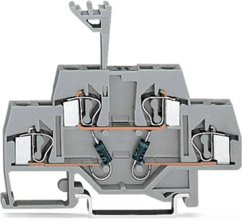 WAGO Doppelstock-Diodenklemme 281-635/281-489 6mm Zugfeder Grau 50 Stück - Bild 1