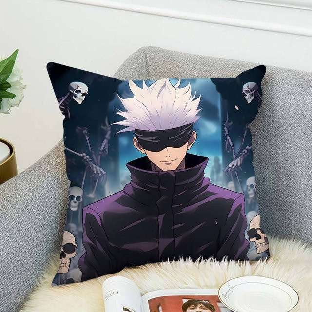 GUOYU HOMEDECOR Jujutsu Kaisen Gojo Satoru Kissenbezug, Schwarz, B/T/H: 40 x 40 x 0 cm - Bild 1