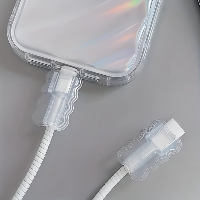10er Set Kabel-Schutzhülsen transparent als Ladekopf-Abdeckung und Kabel-Organizer zum Schutz vor Kabelbruch - Bild 1