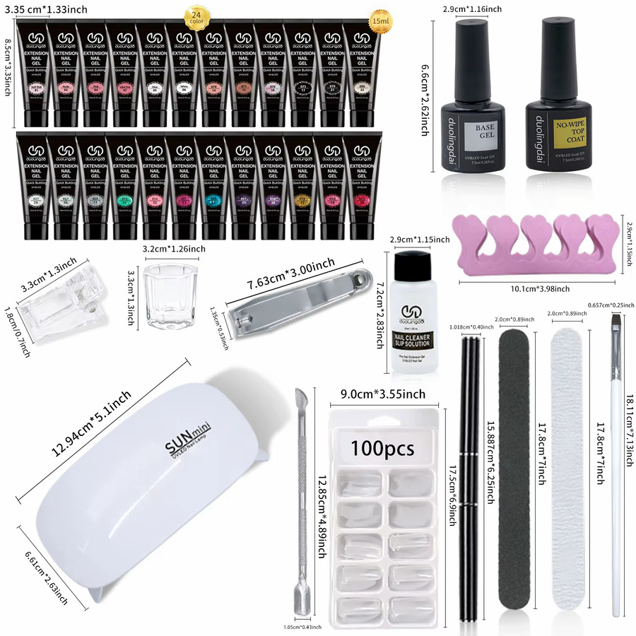 DUOLINGDAI Poly Extension Gel Kit, 24 Farben, Matt - Bild 3
