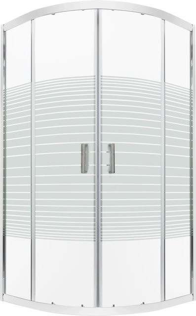 Kerra Runddusche Duschkabine Madera STR GL Quadrant Eckdusche mit Schiebetür aus 4mm ESG Glas in Transparent/Weiß B/T: 78,5 x 78,5 cm - Bild 1