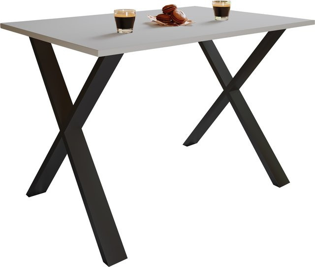 VCM Esstisch Xona X aus Holz mit Holzstruktur-Nachbildung in zeitlosem Design, B/T/H: 140 x 80 x 76 cm - Bild 1