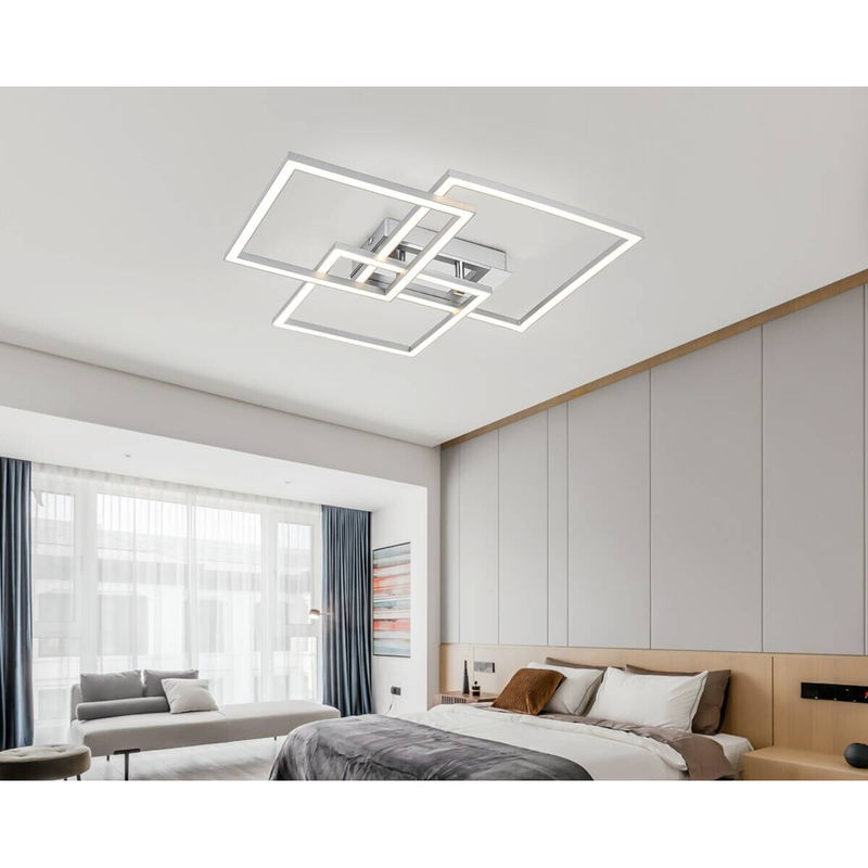 NOLO LED-Deckenleuchte Triple in Silber aus Kunststoff, B/H/T: 45 x 8 x 49,5 cm - Bild 3