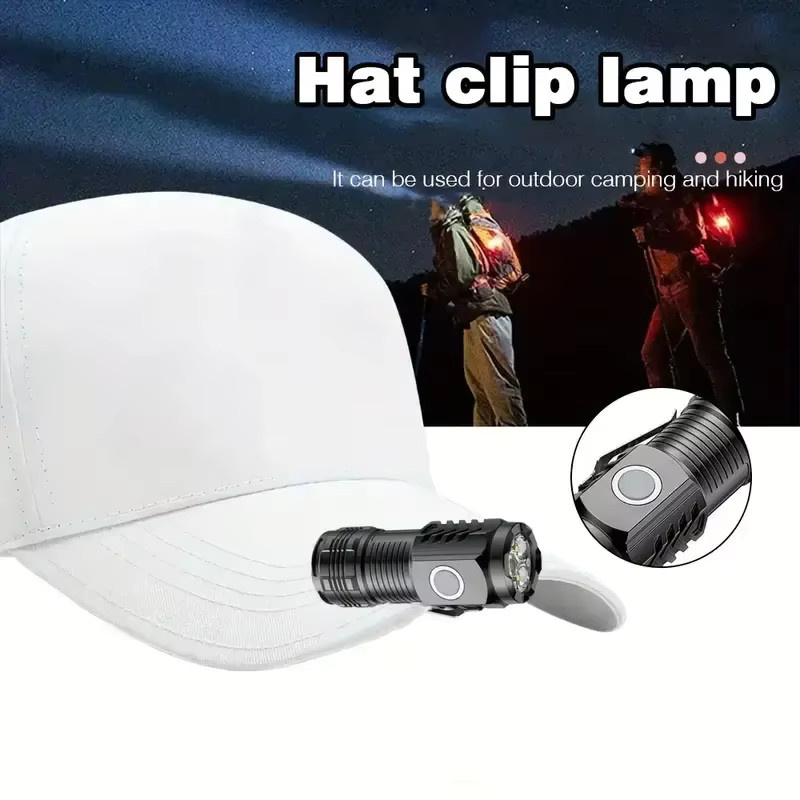 XIWANGFIRE Tragbare Mini-Taschenlampe mit 3 SMD-LEDs und Stiftclip, Schwarz, Wiederaufladbar - Bild 2