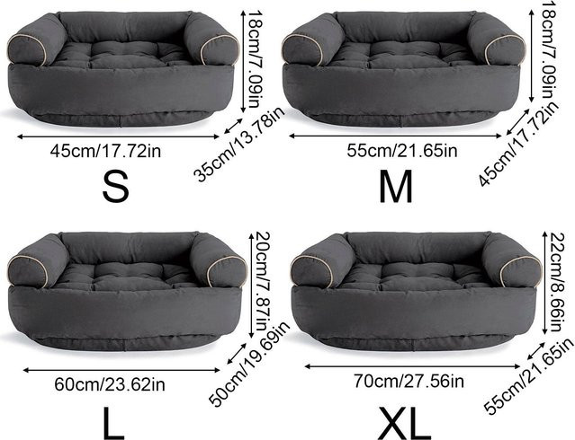 Orthopädisches Hundesofa aimo in Grau mit abnehmbarem Bezug aus Textil - Bild 1