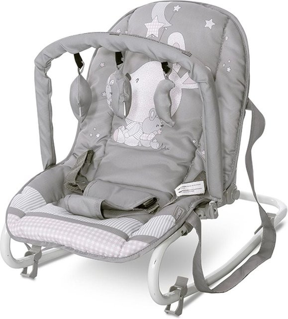Lorelli Babywippe Eliza mit Spielbogen und Schwingeffekt in Grau/Hase - Bild 1