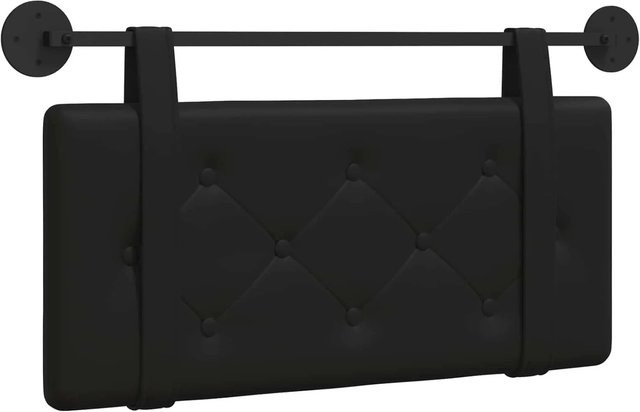 vidaXL Wandmontiertes Polsterpaneel aus Kunstleder in Schwarz, Breite: 90 cm, Höhe: 55 cm, Tiefe: 5 cm - Bild 1
