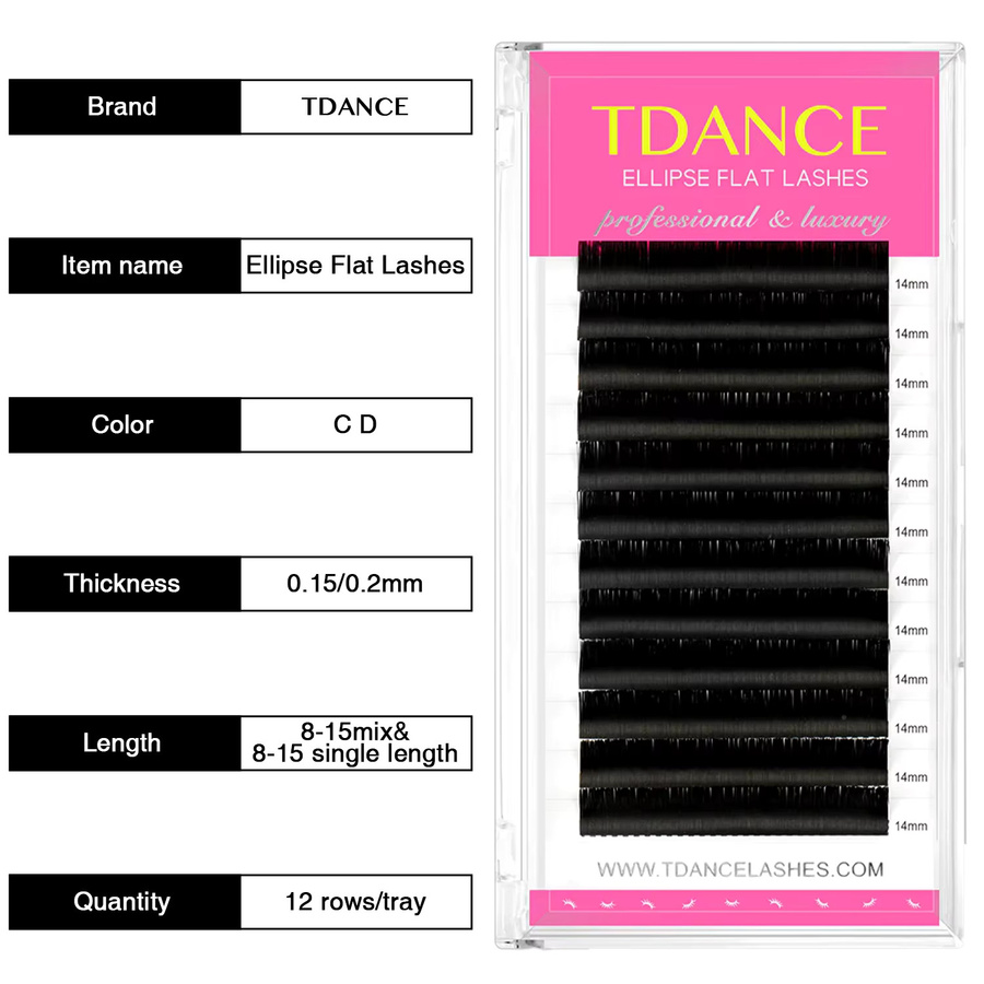 TDANCE Wimpernverlängerung, 12 Reihen, 8–15 mm, 10 Packungen - Bild 3