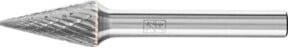 PFERD Hartmetall Frässtift Spitzkegel SKM universal mittel kreuzverzahnt, Farbe: Silber, Durchmesser: 10 mm, Länge: 20 mm, Schaft-Durchmesser: 6 mm - Bild 1
