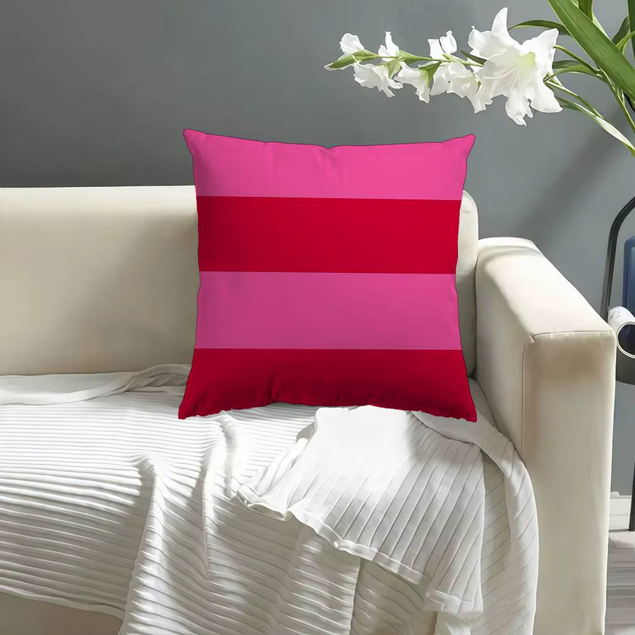 Beast Kingdom Kissenbezug mit roten und rosa Streifen für Sofa und Auto, B/B: 40 x 40 cm und 45 x 45 cm - Bild 3