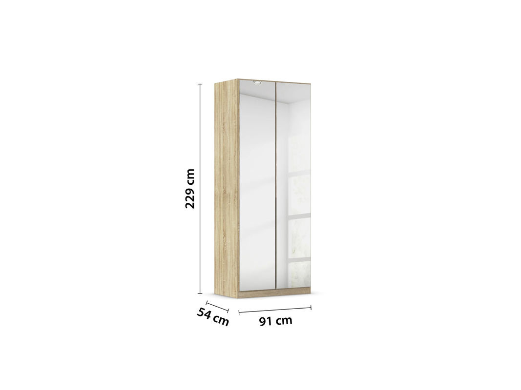 RAUCH Drehtürenschrank Alabama mit Spiegel in Eiche Sonoma, B/T/H: 91 x 54 x 229 cm - Bild 2
