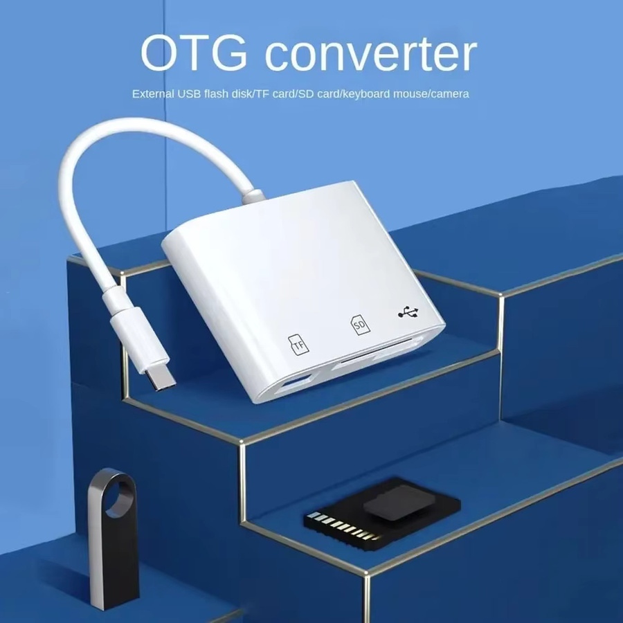 Huawei 3-in-1 USB-C Speicherkartenleser mit Typ C, TF, CF und SD Support in Weiß - Bild 2