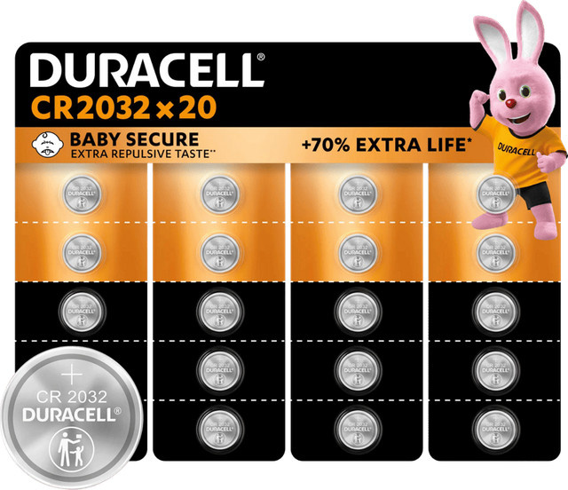 Duracell Specialty CR2032 Lithium Knopfzellen 3 V, 20 Stück, Silber - Bild 1