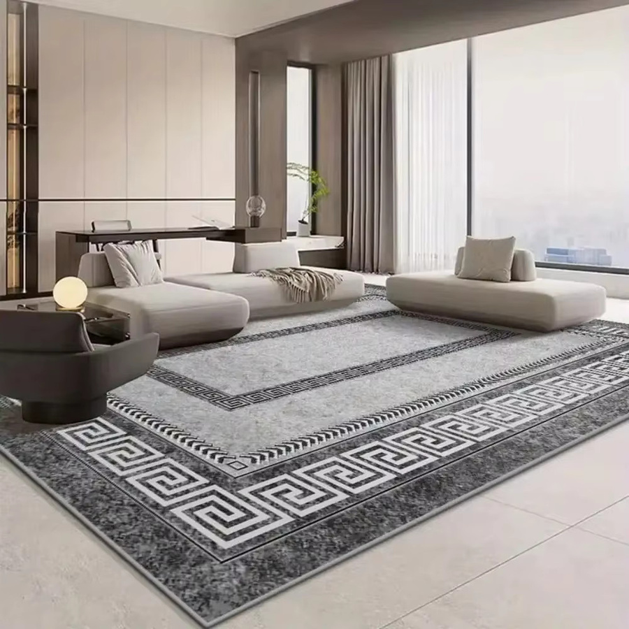 VIKAMA Moderner Luxus-Teppich in Grau für Wohnzimmer, Schlafzimmer und Büro, Rechteckig - Bild 3