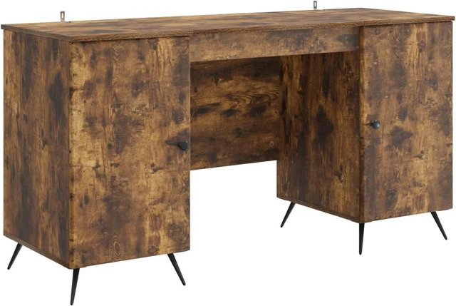 vidaXL Schreibtisch Modern in Geräucherte Eiche, B/T/H: 142,5 x 50 x 75 cm - Bild 1