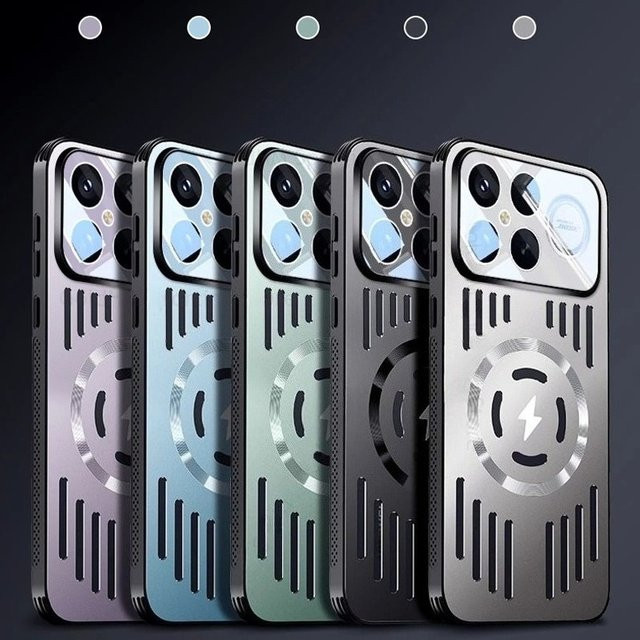 Xiaomi Poco F8 F7 Pro Ultra Schutzhülle aus Aluminiumlegierung in Schwarz mit Wärmeableitung und magnetischer Ladefunktion - Bild 1