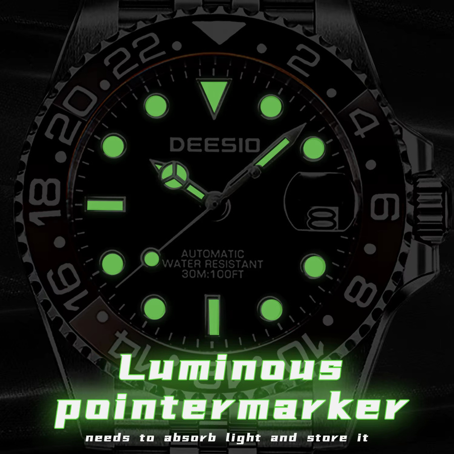 Deesio Armbanduhr, Automatik, Edelstahl, Schwarz, Herren - Bild 4