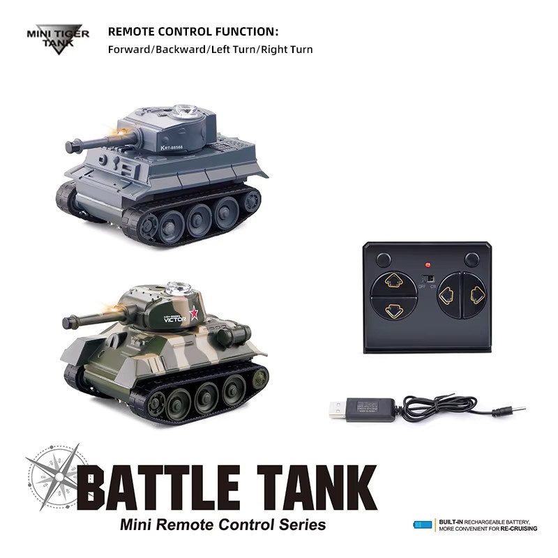 CONUSEA Mini RC Panzer, ferngesteuerter Kettenpanzer, Grün - Bild 4