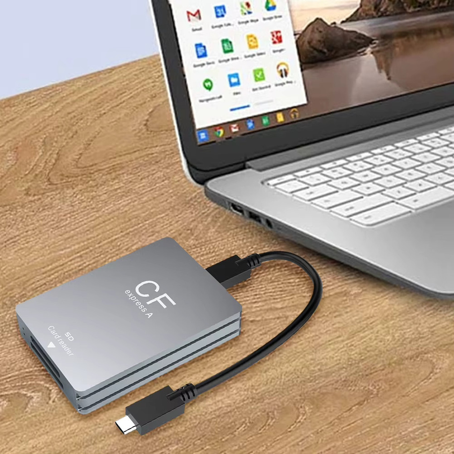ALLOYSEED 2-in-1 CFexpress Typ A und SD-Kartenleser mit USB 3.2 10Gbps, Silber - Bild 2
