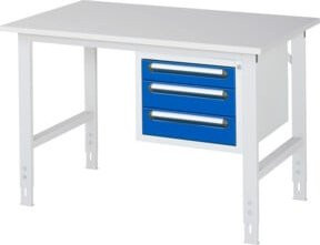 Rau Arbeitstisch Tom KM04 höhenverstellbar in Grau oder Weiß, B/T/H: 125 x 80 x 76-108 cm - Bild 1