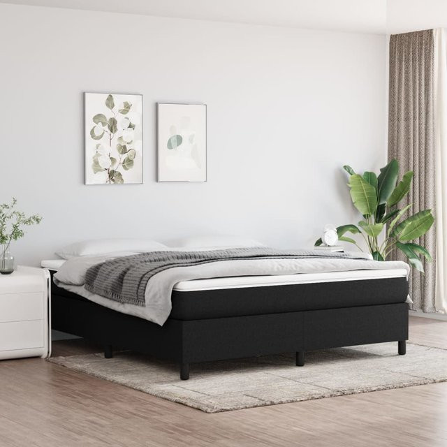 vidaXL Boxspringbett in Schwarz mit Stoffbezug, B/T/H: 180 x 200 cm - Bild 3