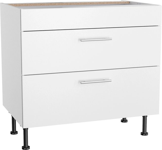 Optifit Küchen-Unterschrank Bengt mit 2 Auszügen in Weiß, B/T/H: 90 x 58,4 x 87 cm - Bild 1