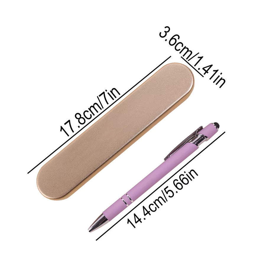 Personalisierter Metall-Druckkugelschreiber mit individuellem Text und Stylus-Funktion, blaue Tinte - Bild 2