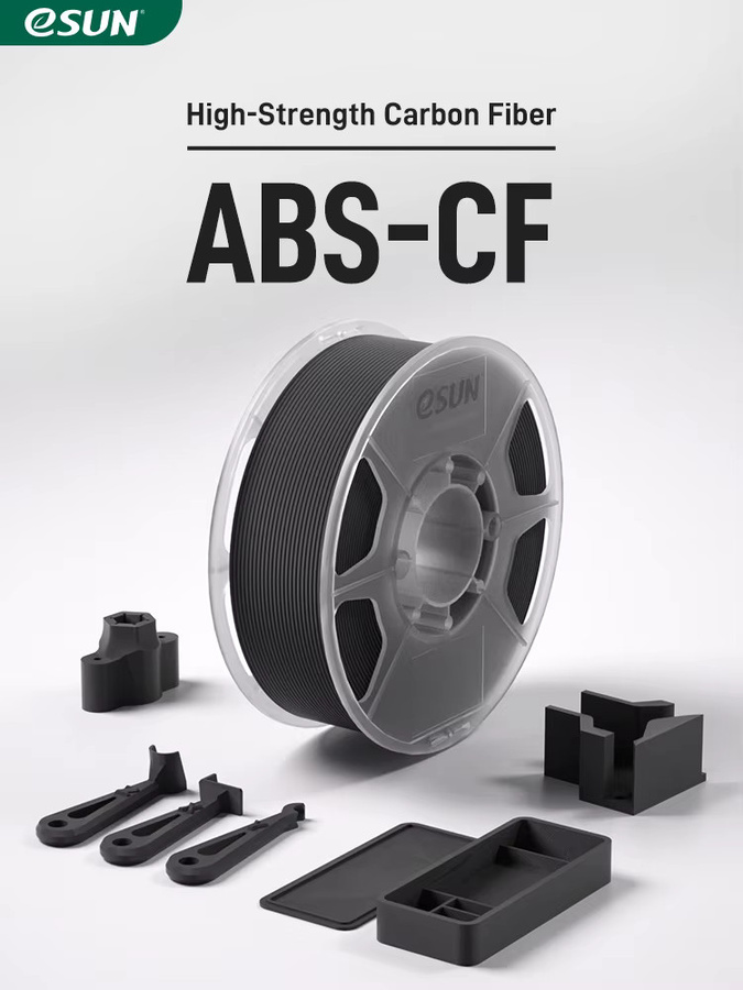 ESUN ABS-CF Kohlefaser-gefülltes ABS Filament 1,75mm, 1kg Spule für FDM 3D-Drucker in Schwarz und Rot - Bild 2