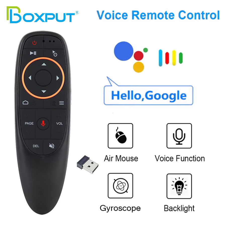BOXPUT G10S BPR2S PLUS Kabellose Smart-Fernbedienung mit 2,4G IR und Bluetooth, BLE Sprachsteuerung Air Mouse für Android TV Box und PC, Schwarz - Bild 5