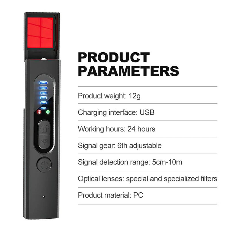 LS VISION Drahtloser HF-Signaldetektor und Anti-Spionage-Detektor zur Erkennung versteckter Kameras sowie magnetischer GPS-Ortungs-Tracker in Schwarz - Bild 9