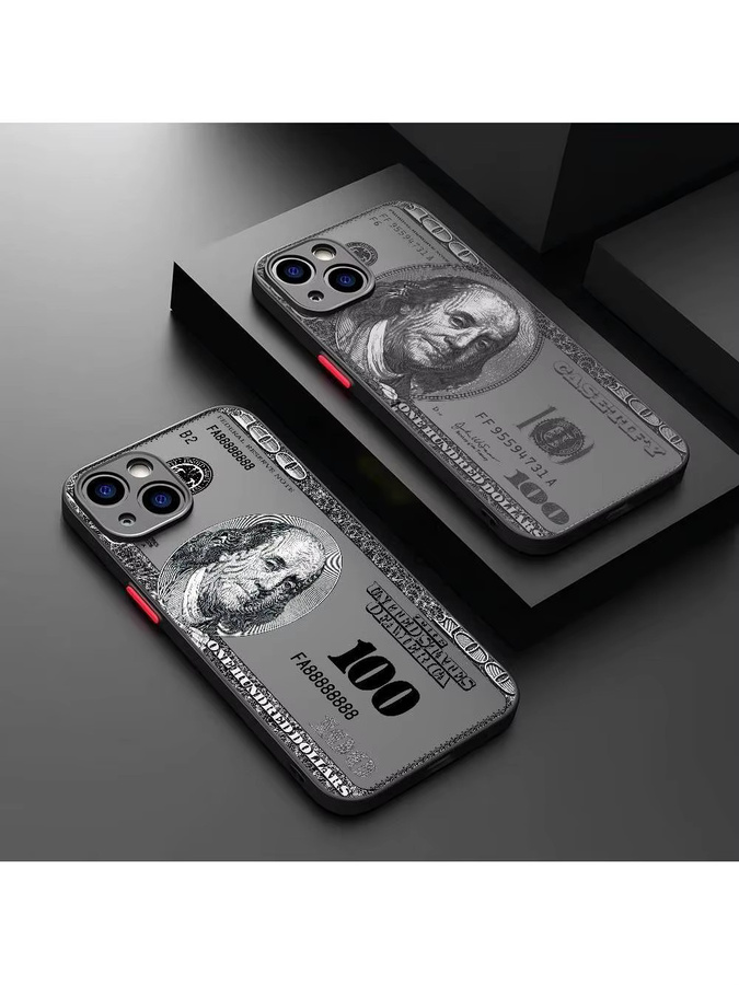 Potdemiel Handyhülle mit USD Dollar Design für iPhone 11 12 13 14 Pro Max Mini und XS XR X Plus 7 8 in Transparent Matt - Bild 2