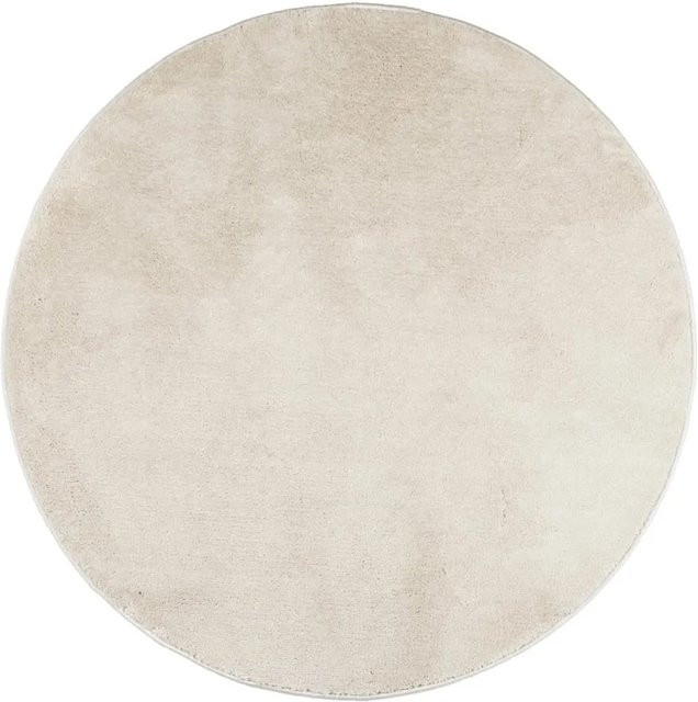 vidaXL Teppich OVIEDO Kurzflor Beige Rund Ø 160 cm - Bild 1