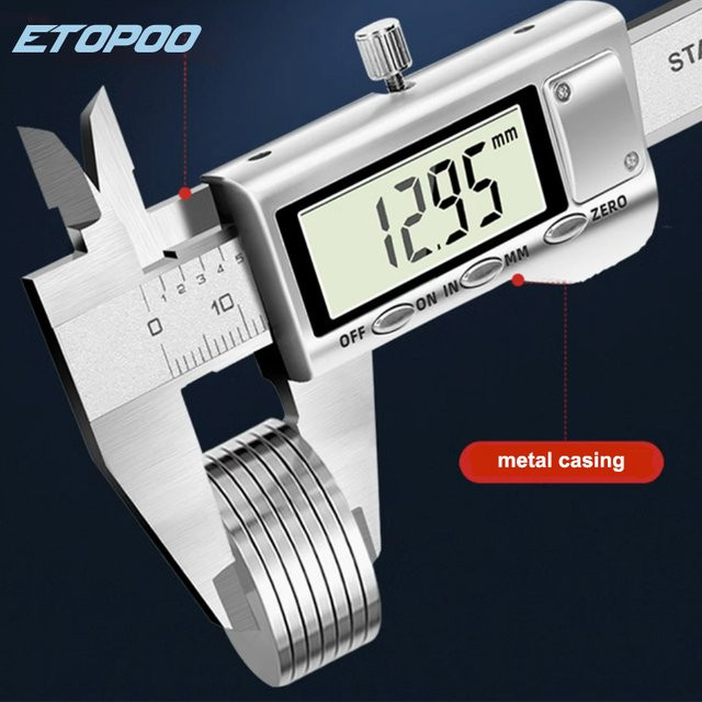 ETOPOO Digitaler Messschieber 0-50mm in Silber mit Metallbildschirm, tragbares und rostbeständiges Industriemesswerkzeug für DIY-Projekte - Bild 1