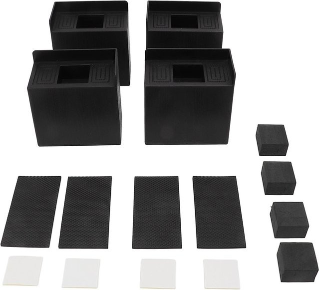 OutsideWorld Antivibrationspads L-förmig in Schwarz, 4 Stück rutschfeste Fußpads zur Erhöhung für Waschmaschinen - Bild 1