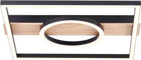 Brilliant LED-Deckenleuchte Maureen in Schwarz und Beige mit Holz-Elementen, 21W, 2310lm, 3000K, Durchmesser: 40,0 cm, Höhe: 5,5 cm - Bild 1