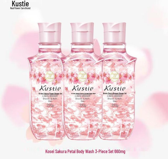 Kustie Duschgel Kirschblütenblätter, 3er-Pack, Unisex - Bild 1