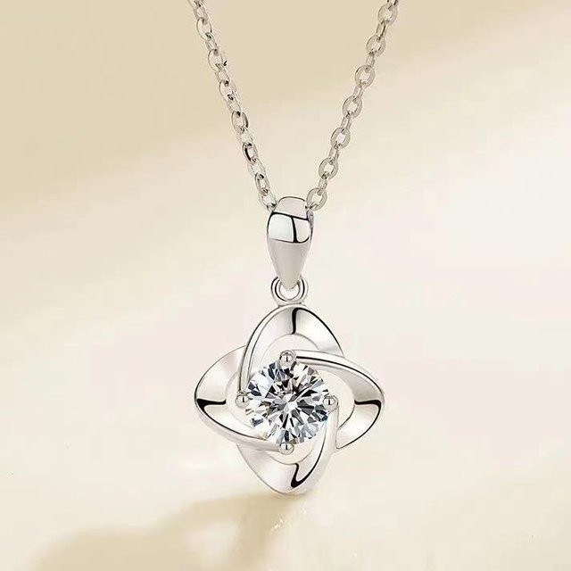 POMOiii Halskette, 925 Silber, Kleeblatt, Damen - Bild 1